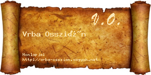 Vrba Osszián névjegykártya