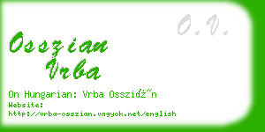 osszian vrba business card